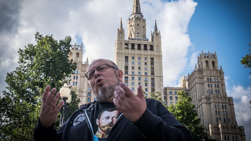 Andrey Molot-Kormukhin, leader of Russian Orthodox movement: biopic of Nicholas Romanov has prompted protests and threats. Photograph: Yuri Kadobnov/AFP/Getty Images