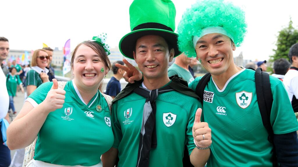 Ireland fans inYokohama. Photograph: Adam Davy/PA Wire
