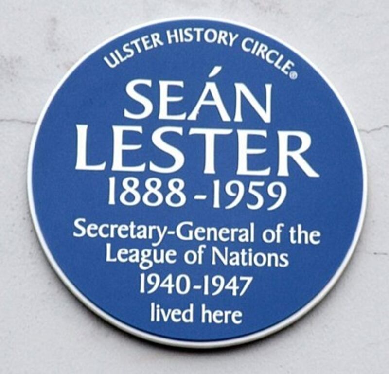 A plaque to Seán Lester