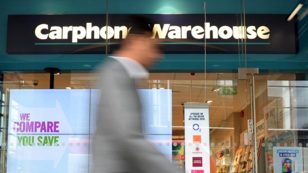 Encrypted credit card information of up to 90,000 Carphone Warehouse  customers may have been accessed during a cyber attack, the company has  warned. File photograph: Andy Rain/EPA
