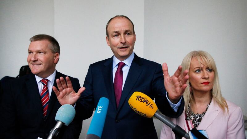 “Across in Leinster House, the Fianna Fáil leader was casting covetous eyes on his job. Not that Micheál Martin (above) would admit this, as he is only in this battle for the good of the people. “It’s not about me,” he tells anybody who suggests otherwise. Perish the thought.” Photograph Nick Bradshaw