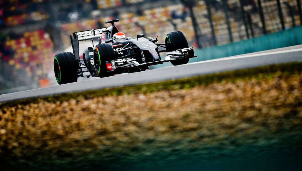 German driver Adrian Sutil of Sauber F1 Team. Sauber will end its involvement with Alfa Romeo by the end of next season. The team will compete with a Ferrari engine in 2024 and 2025. Photograph: Srdjan Suki/EPA
