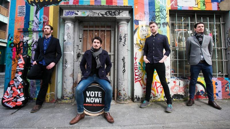 Malachy Tuohy, Gar Byrne, JPR and Gerard McGarry from Riptide Movement , one of the bands shortlisted for Meteor Choice song of the year