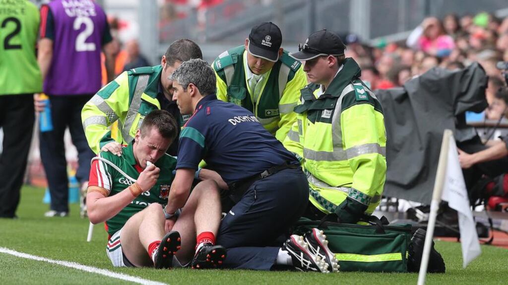 Mayo haven’t given up yet on Cillian O’Connor (right) playing some part in the All-Ireland showdown with Dublin. Photograph: James Crombie/Inpho