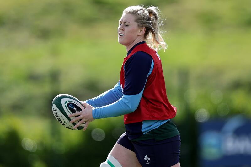 Ireland's Sam Monaghan training ahead of their second-round game against Italy on Sunday. Photograph: Laszlo Geczo/Inpho