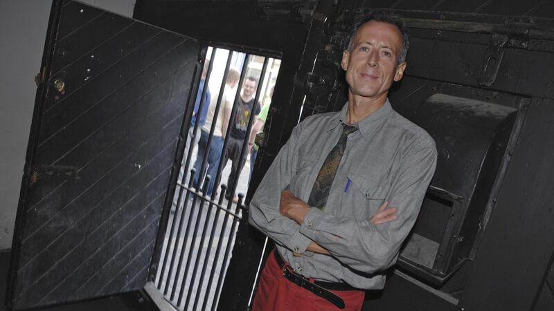 Peter Tatchell in The Black Box in Belfast to deliver the Amnesty International Pride Lecture in 2008. Photograph: Stephen Wilson/PA