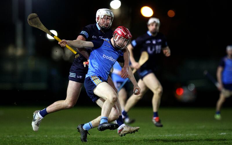 UCD’s Liam Murphy and Gearoid Lynch of SETU Carlow. Photograph: Ryan Byrne/Inpho