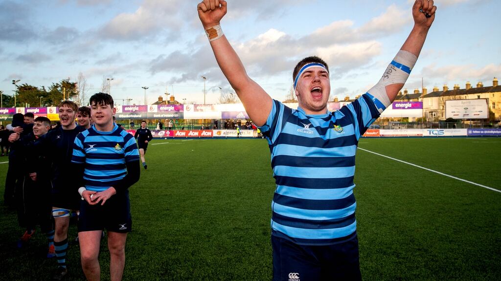 Ben Griffin scored two tries as Castleknock beat Belvedere at Donnybrook. Photograph: Ryan Byrne/Inpho