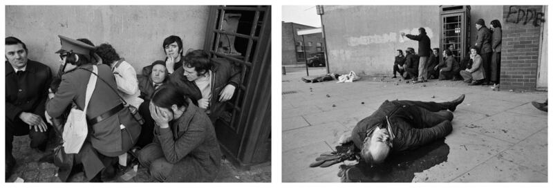 Bloody Sunday. The killing of Bernard McGuigan. From Whatever You Say, Say Nothing. Photograph: Gilles Peress/Magnum
