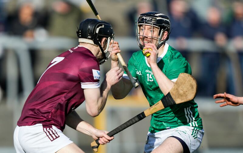 Graham Mulcahy of Limerick and Conor Gaffney of Westmeath. Photograph: James Lawlor/Inpho