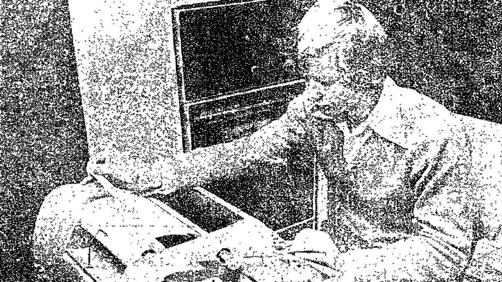 Aidan Scanlon (16) trying to calculate the shape of Q molecule on the computer in the science laboratory at Coláiste Choilm CBS, Swords, Co Dublin