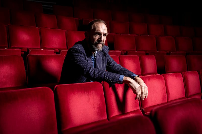 Ralph Fiennes at the Abbey Theatre for his Four Quartets performance. Photograph: Conor Healy
