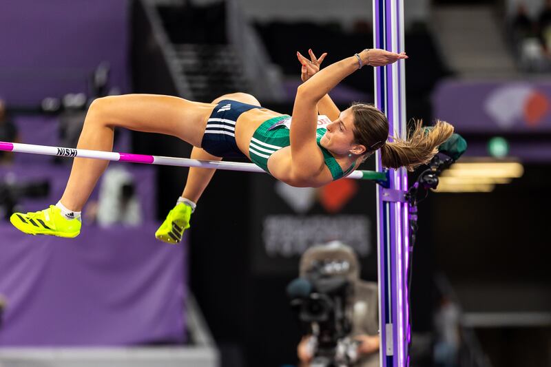 Ireland’s Kate O’Connor completes a jump. Photograph: Morgan Treacy/ Inpho