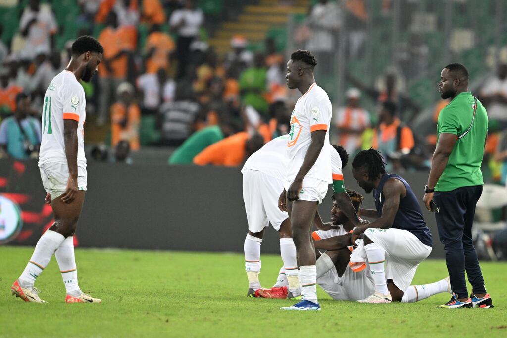 Ivory Coast players react after losing to Equatorial Guinea. Photograph: Issouf Sanogo/AFP via Getty