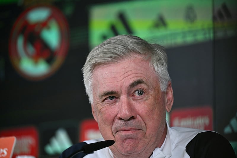 Real Madrid boss Carlo Ancelotti rejected criticism of his tactics used against Manchester City. Photograph: Javier Soriano/Getty Images