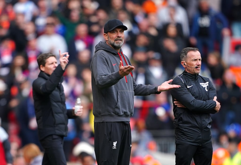 Liverpool manager Jürgen Klopp says his team must toughen up if they are to win Premier League title. Photograph: Peter Byrne/PA Wire