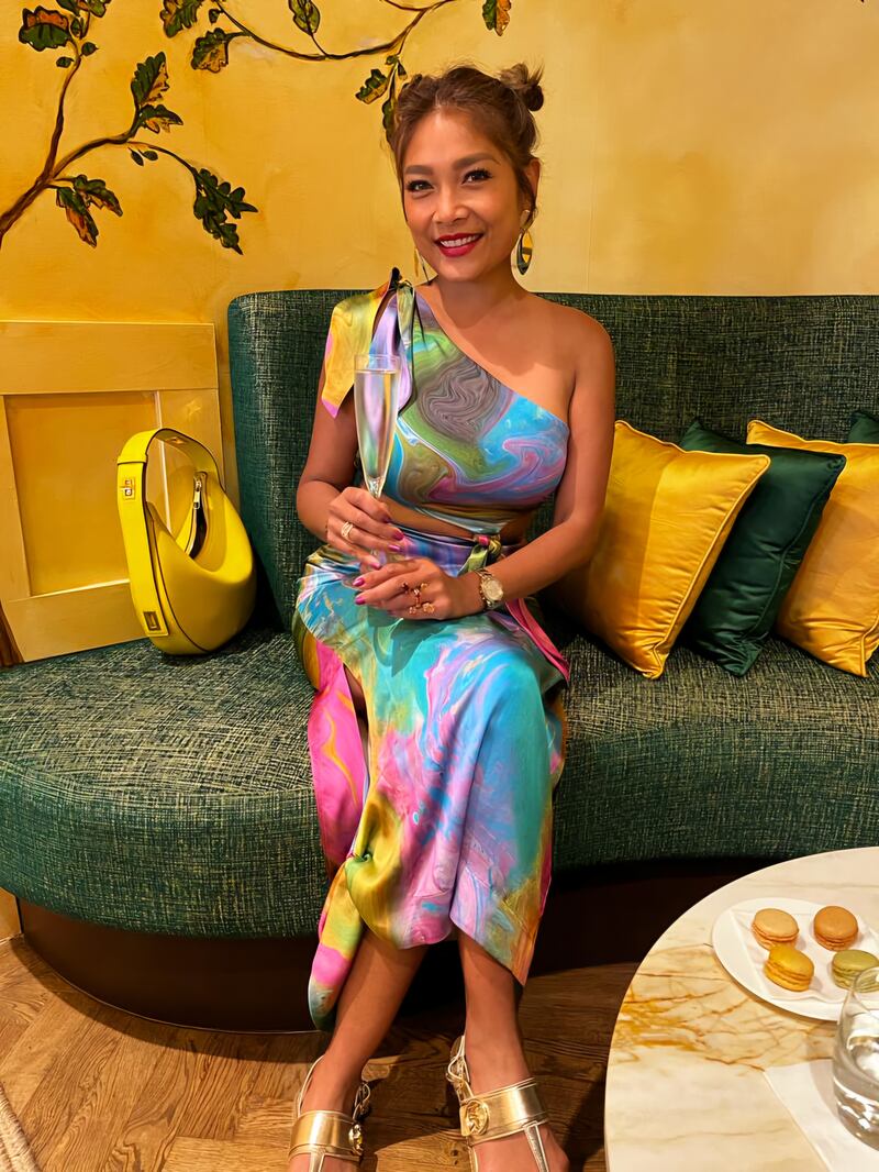 Juliana Slattery in a summer dress by Alemais