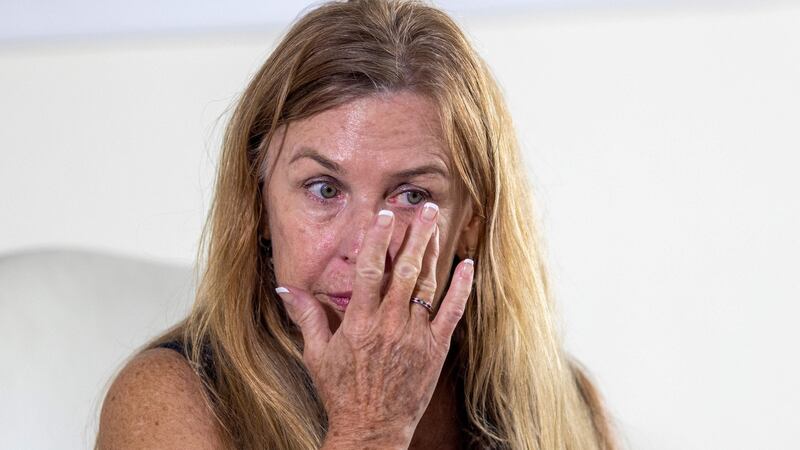 Mamie Mitchell, script supervisor on the film, Rust. Photograph: David Mcnew/AFP via Getty