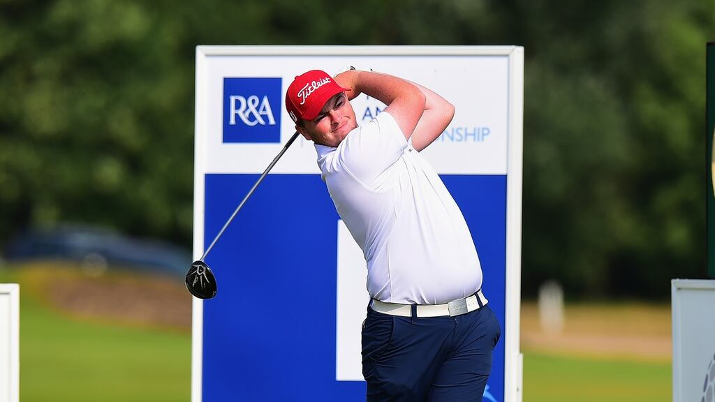 Caolan Rafferty of Dundalk leads at Rosses Point. Photograph: Tony Marshall/R&A/R&A via Getty Images