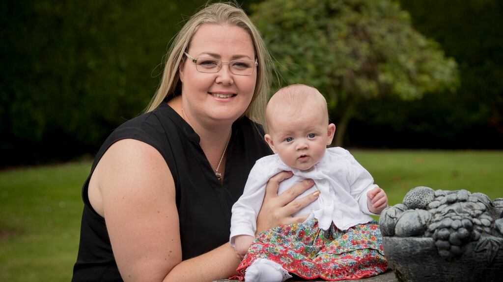Emma Thomas, who had a liver transplant, with her daughter Hannah in Kilmacow, Co Kilkenny. Photograph: Dylan Vaughan
