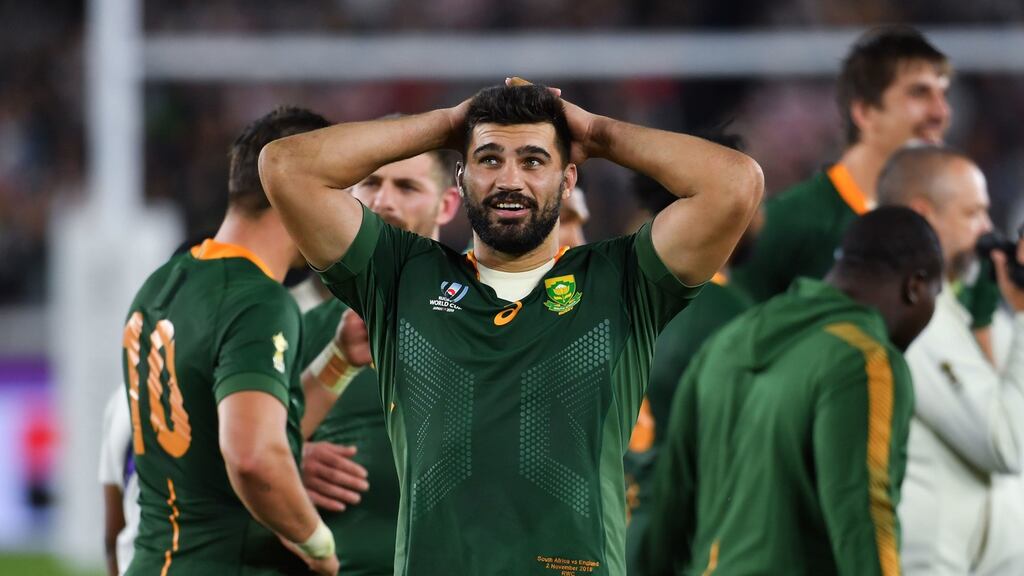 South Africa centre  Damian de Allende will join Munster next season on a two-year deal. Photograph: Ashley Western/PA Wire