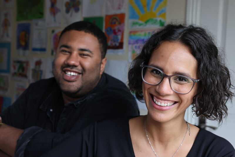 Briana Fitzsimons and Leon Diop, whose new book profiles 50 black Irish people who have left their mark. Photograph: Dara Mac Dónaill