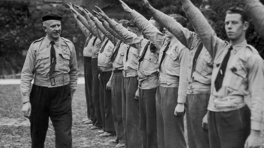 Blueshirts: Eoin O’Duffy inspects a guard of honour in 1933. Photograph: Keystone/Gamma via Getty