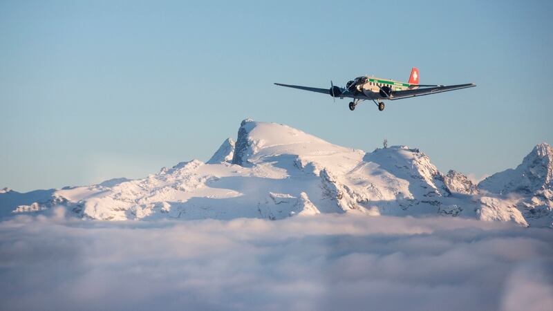 Undated photo of a JU-52 aircraft, flown by  JU-Air, mid-flight. File photograph: Ju-Air/Keystone/AP
