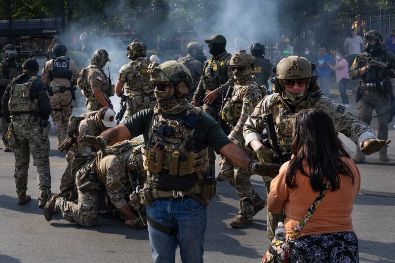 Chicago is one of several cities where Trump has deployed or threatened to deploy the national guard to help police the immigration crackdown. Photo by Scott Olson/ Getty Images