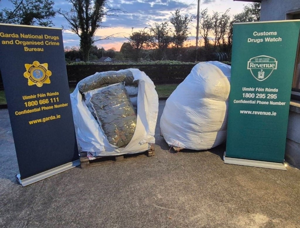 Herbal cannabis with an estimated value of €10,000,000 was seized in Co Clare. Photograph: Revenue