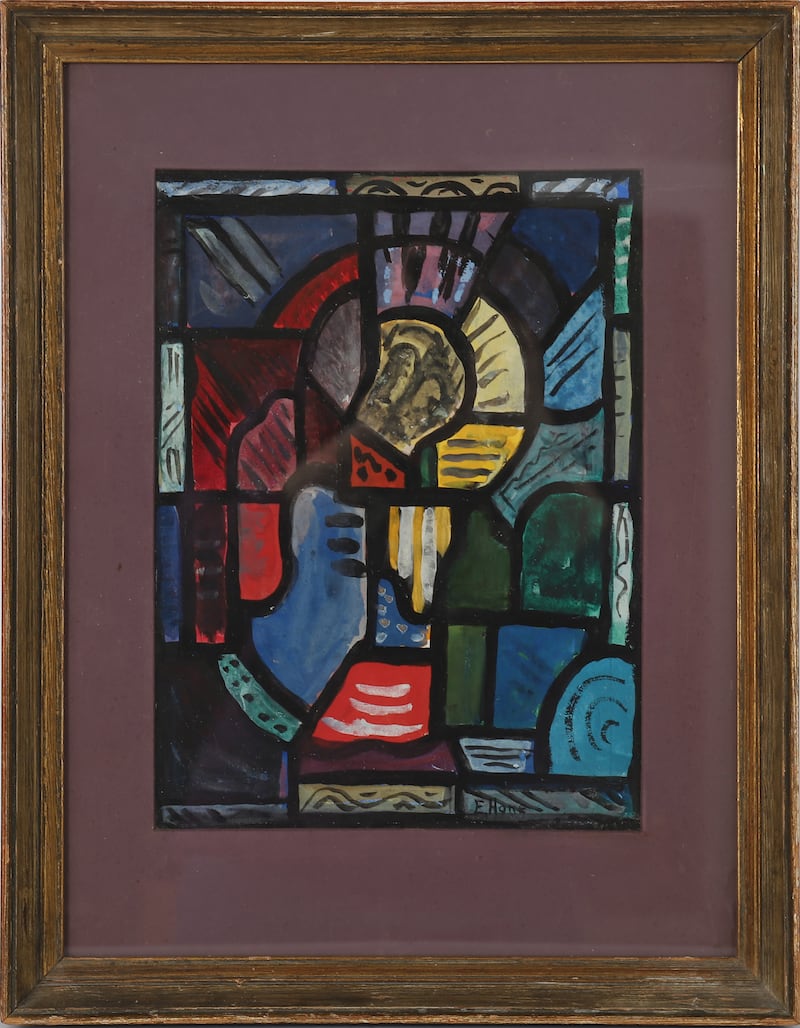 Evie Hone's cubist composition study for a stained glass window at Sheppard's Irish and International Art auction (€3,000-€5,000).