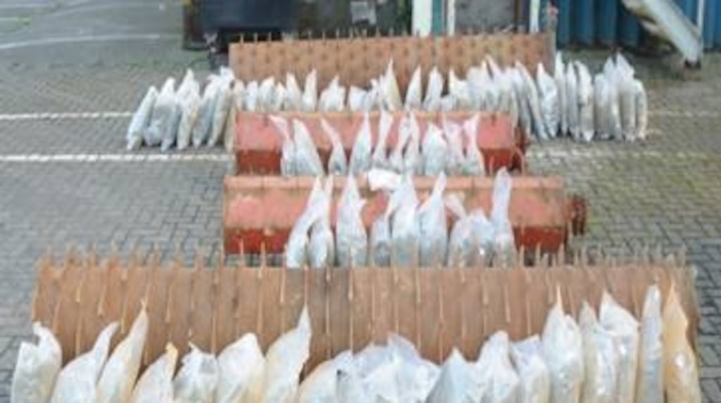The cannabis was recovered concealed within the farm machinery following a detailed search. Photograph: Garda Síochána