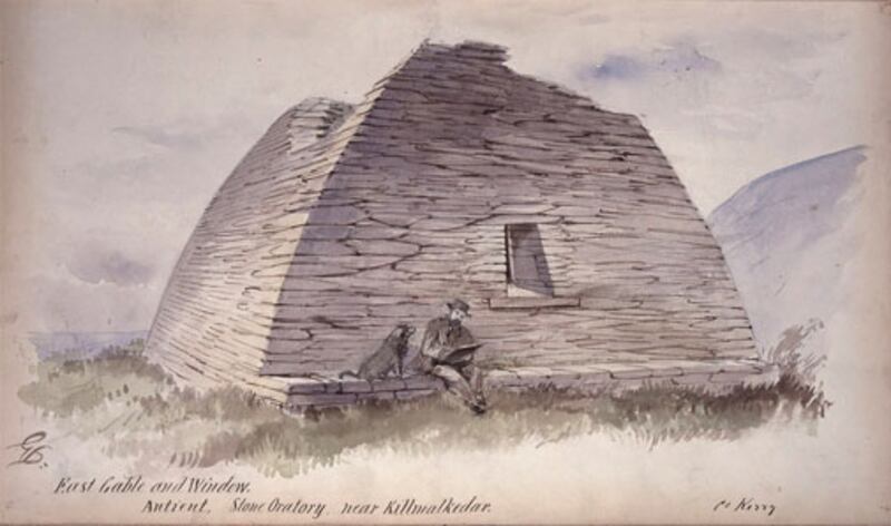 East Gable and Window, Ancient Stone Oratory, near Kilmalkedar Church, Co Kerry, by George du Noyer. Photograph: Crawford Gallery