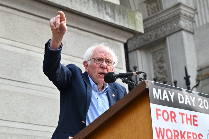 Vermont senator Bernie Sanders backed President Donald Trump's plan to force pharmaceutical companies to cut US drug prices. Photograph: Lisa Lake/Getty Images for May Day Strong