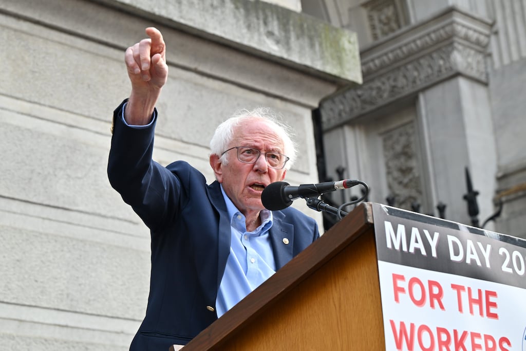US senator Bernie Sanders will deliver the keynote address at the Robert Tressell festival at Liberty Hall in Dublin on Saturday. Photograph: Lisa Lake/Getty Images