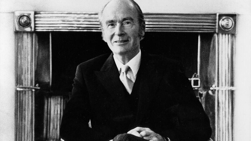 Dr Patrick Hillery at Áras an Uachtaráin. Photograph: Pat Langan