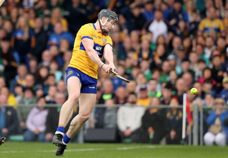 Munster GAA Senior Hurling Championship Round 2, TUS Gaelic Grounds, Co. Limerick 29/4/2023
Limerick vs Clare
Clare's Tony Kelly has a shot on goal
Mandatory Credit ©INPHO/Bryan Keane