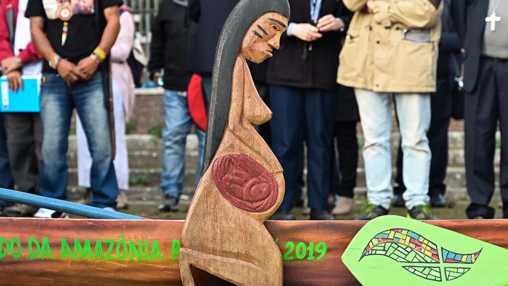 The Vatican criticised the theft from a church and discarding in the river Tiber of statuettes representing a pregnant naked woman. Photograph: Vincenzo Pinto/AFP