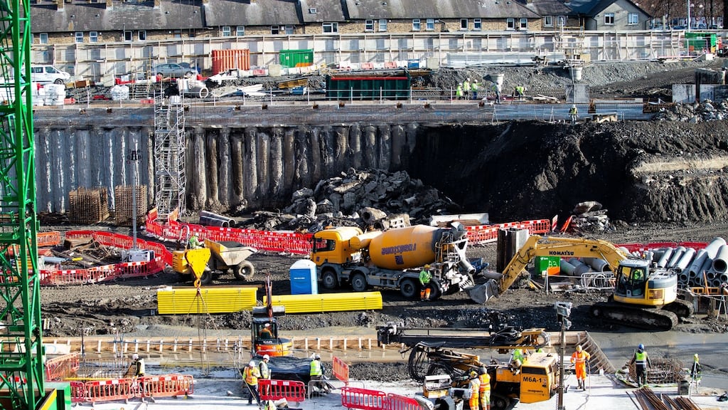 A view of the construction site of The National Children’s Hospital. Photograph: Tom Honan