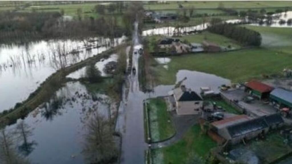 An aerial shot of the flooding around Lough Funshinagh in Co Roscommon in early January.