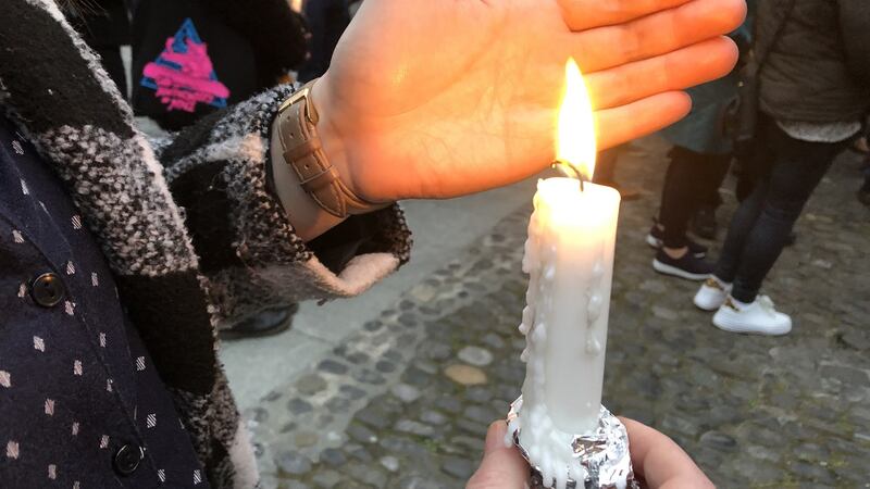 A candlelit vigil was held at Trinity College Dublin on Saturday night.