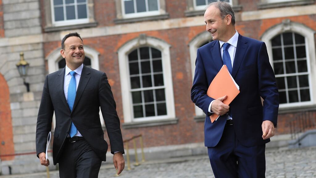 Taoiseach Micheál Martin and Tánaiste Leo Varadkar. Closer than ever, apparently. Photograph: Julien Behal
