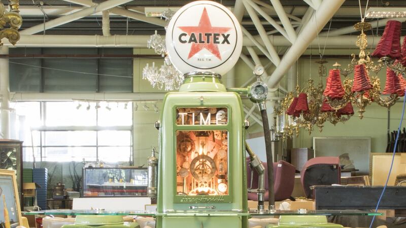 A set of 1940s petrol pumps converted into a cocktail cabinet, which sold for €7,500. Photograph: Michael Donnelly