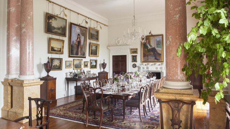 An interior view of Abbey Leix mansion