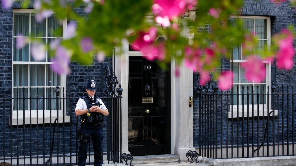 Political chaos has embroiled Number 10 Downing Street as Brexit deadlines loom. Photograph: Luke MacGregor/Bloomberg