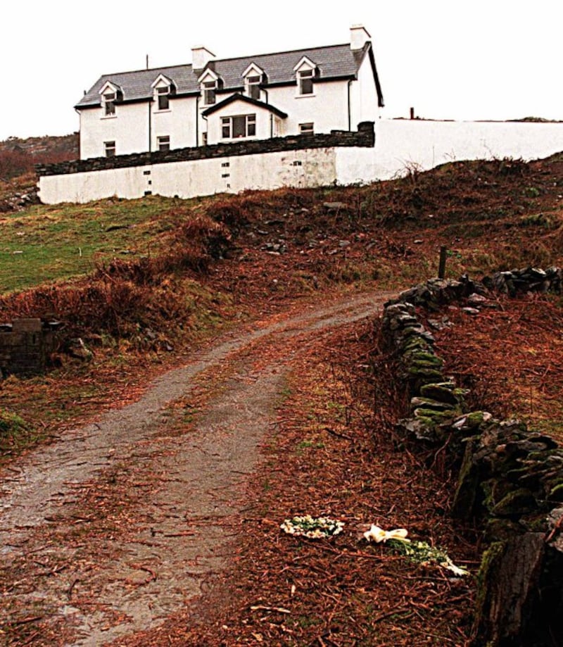 Flowers mark the spot where Sophie Toscan Du Plantier was found dead near her west Cork home. Photograph: Mark Kelleher