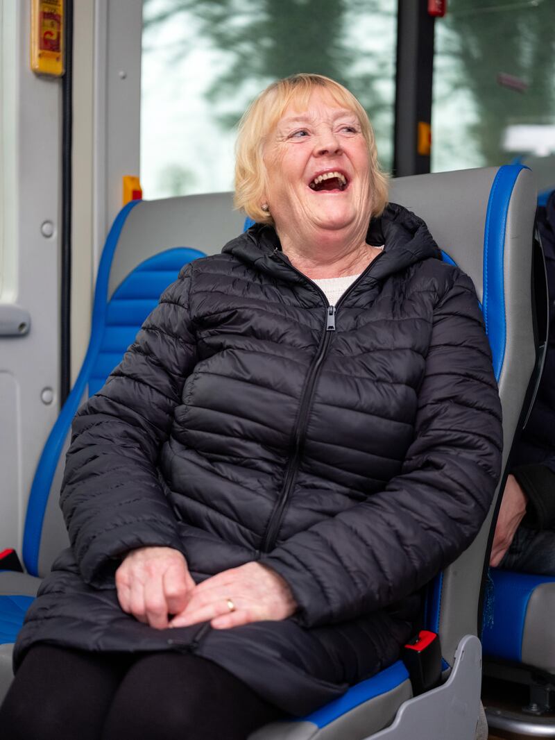 Noreen Coghlan, a passenger on the link goes to see her grandchildren