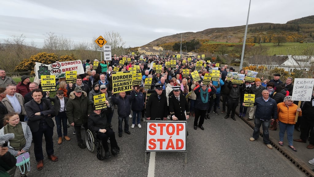 Brexit protest: The UK’s exit from the EU is one of the big uncertainties facing the Irish economy. Photograph: Niall Carson/PA Wire