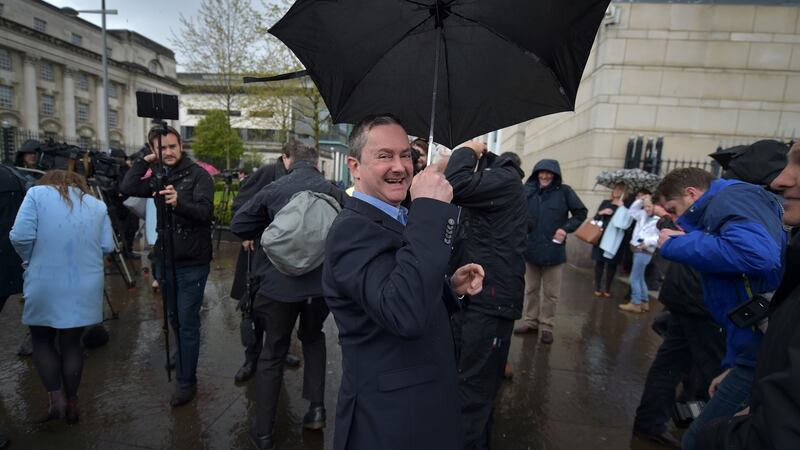 Gay rights activist Gareth Lee  leaves Laganside Courts in Belfast after a judge ruled Ashers Baking Company had  discriminated against him by refusing to make a cake with a slogan supporting same-sex marriage, May 19th, 2015. File photograph: Charles McQuillan/Getty Images