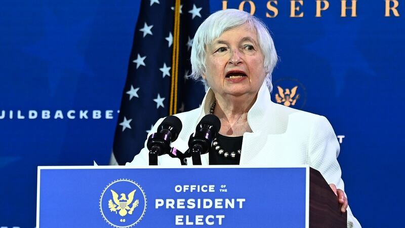 Janet Yellen, first female US treasury secretary. Photograph: Chandan Khanna/AFP via Getty